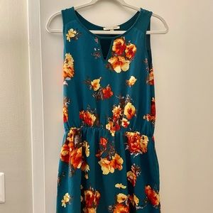 Vibrant green floral dress